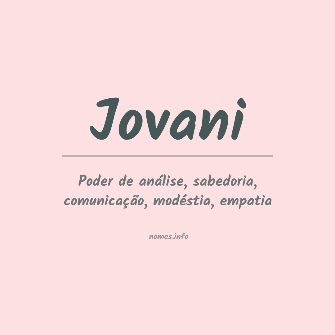 Significado do nome Jovani