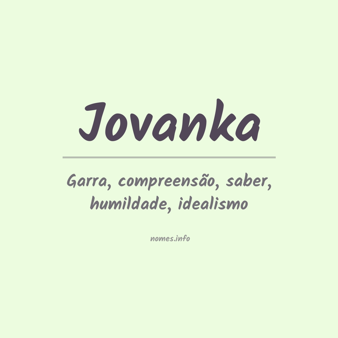 Significado do nome Jovanka