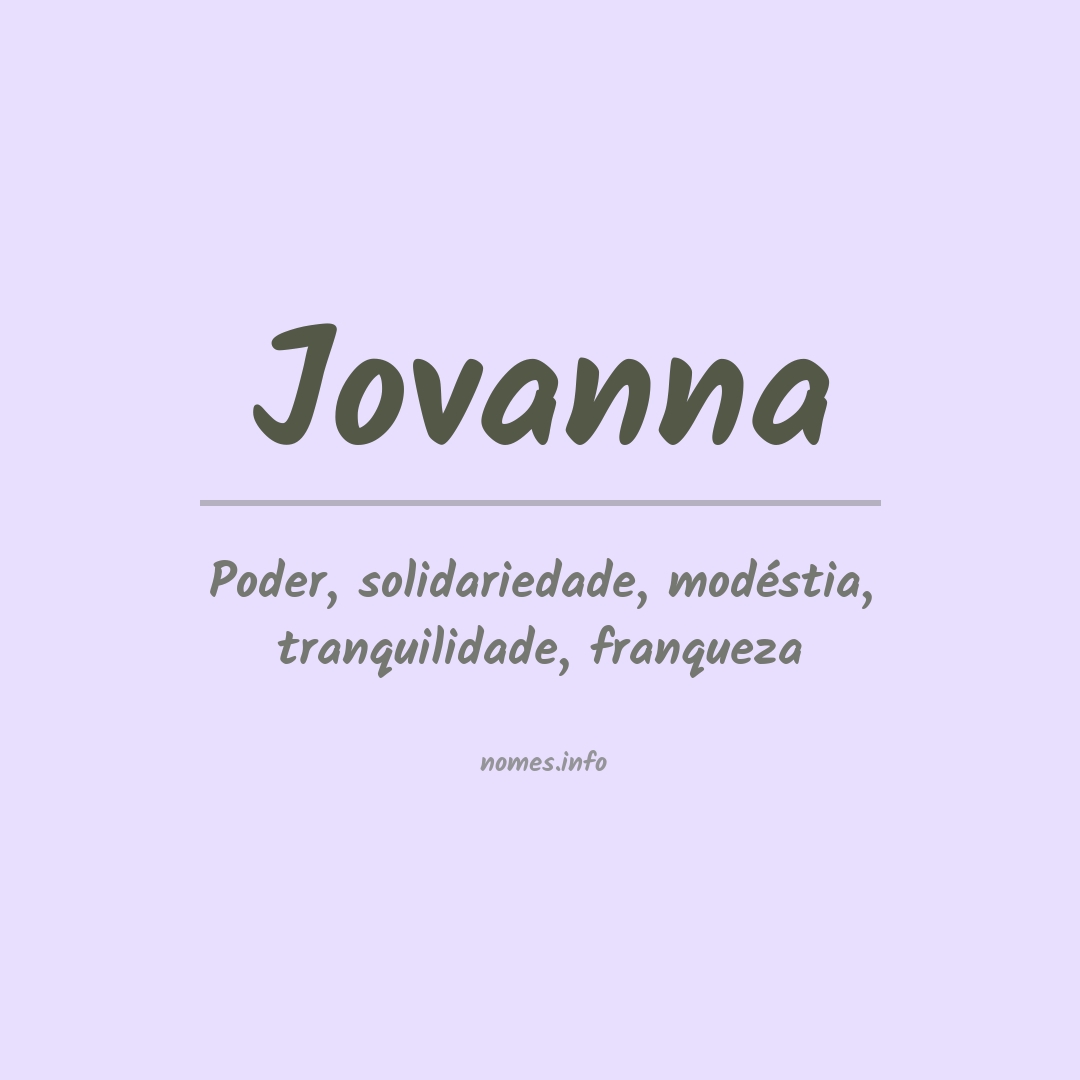 Significado do nome Jovanna