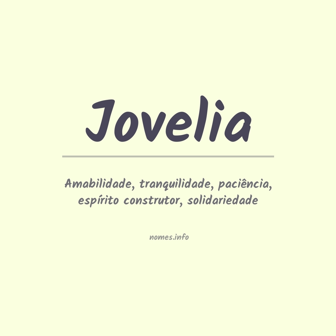 Significado do nome Jovelia