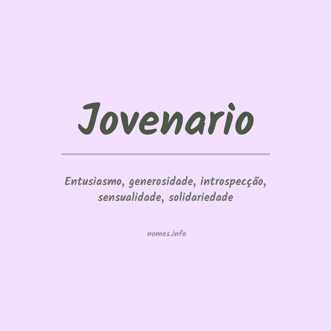 Significado do nome Jovenario