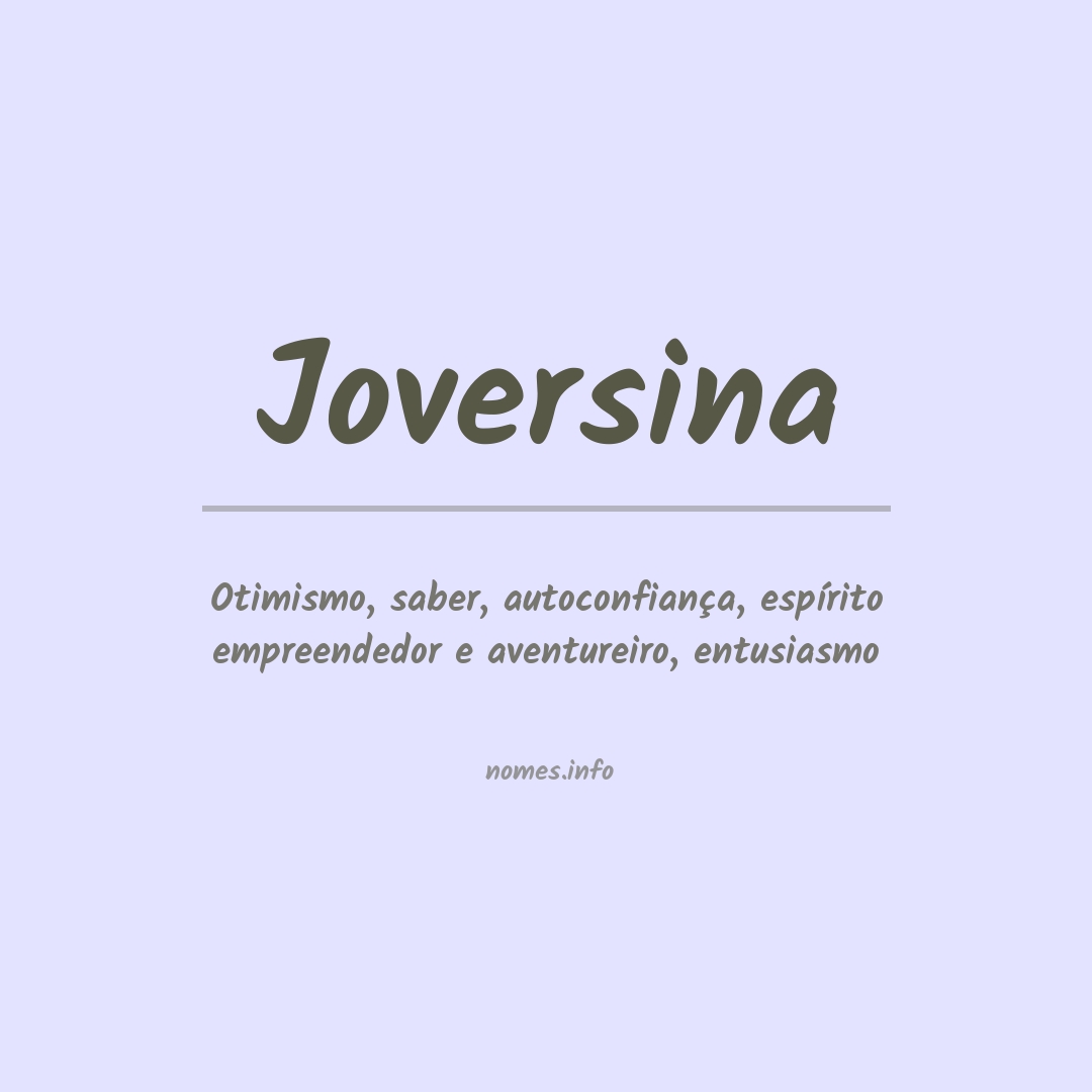 Significado do nome Joversina