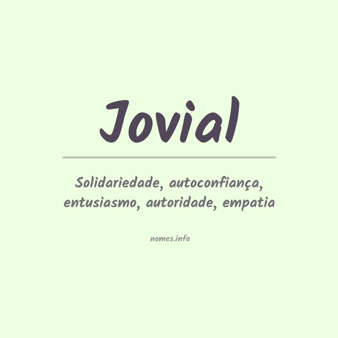 Significado do nome Jovial