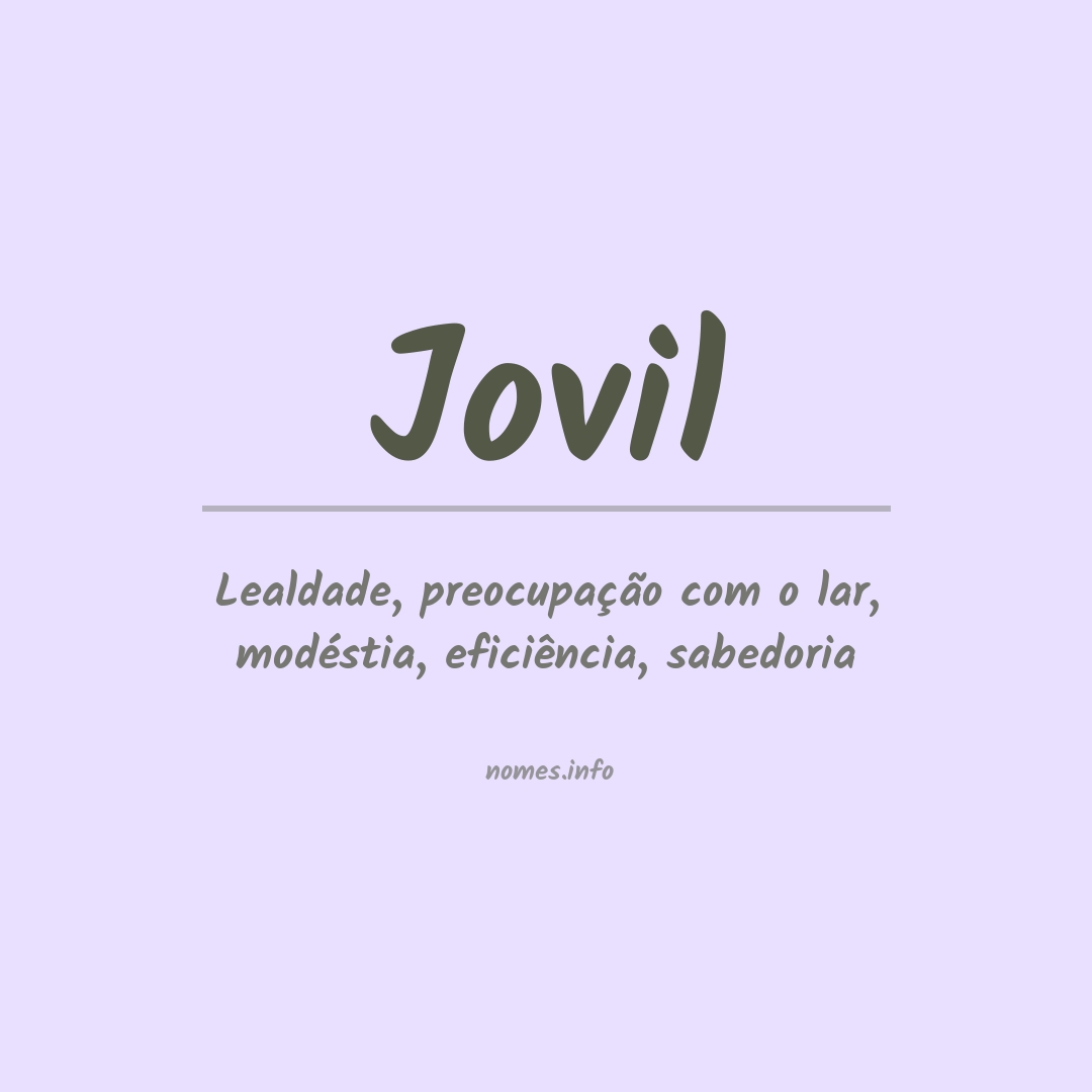 Significado do nome Jovil