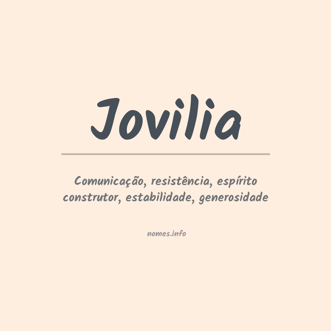 Significado do nome Jovilia