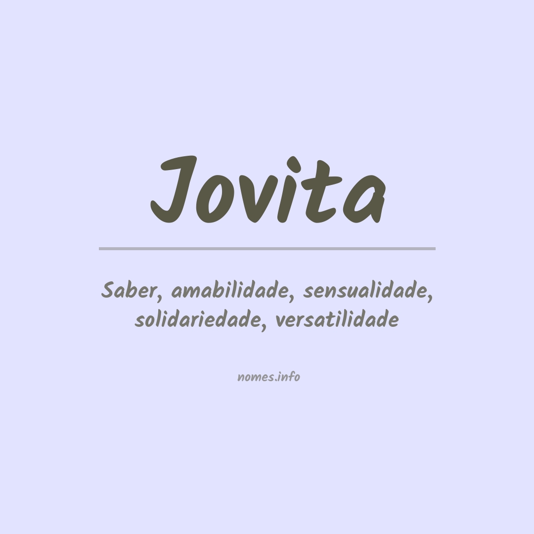 Significado do nome Jovita
