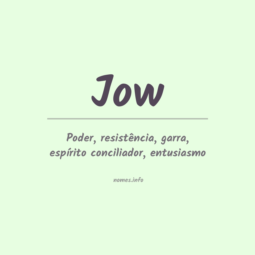 Significado do nome Jow