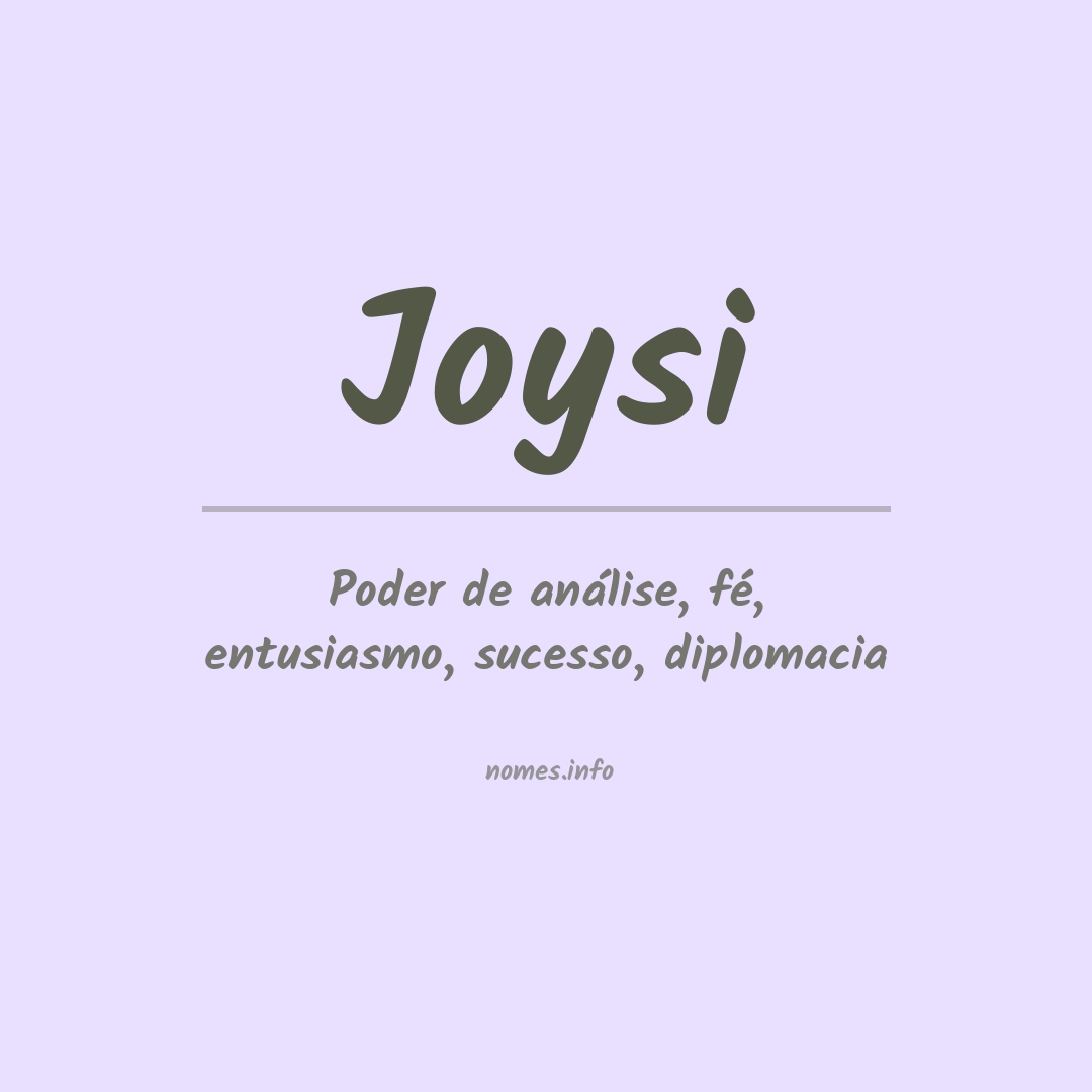 Significado do nome Joysi