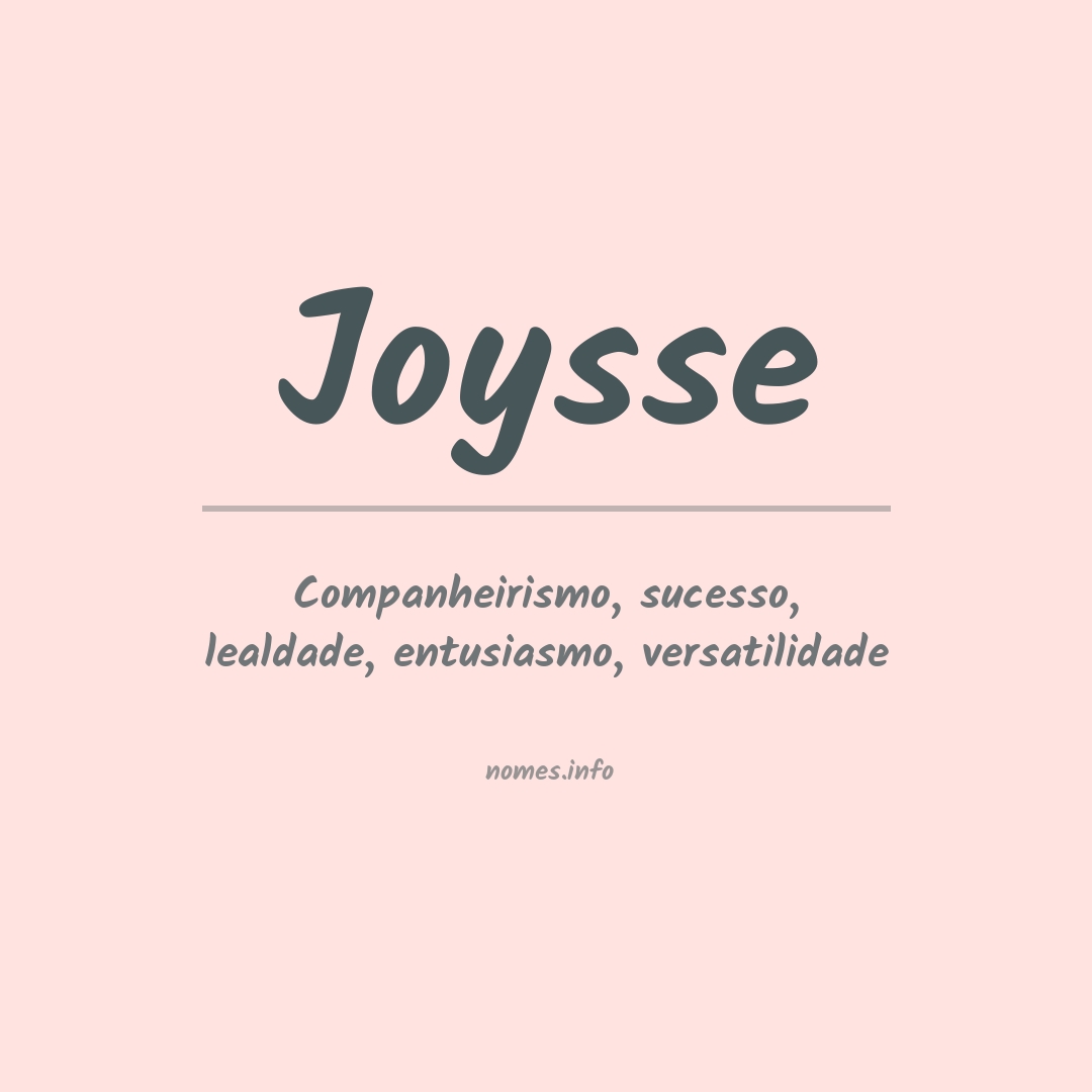 Significado do nome Joysse