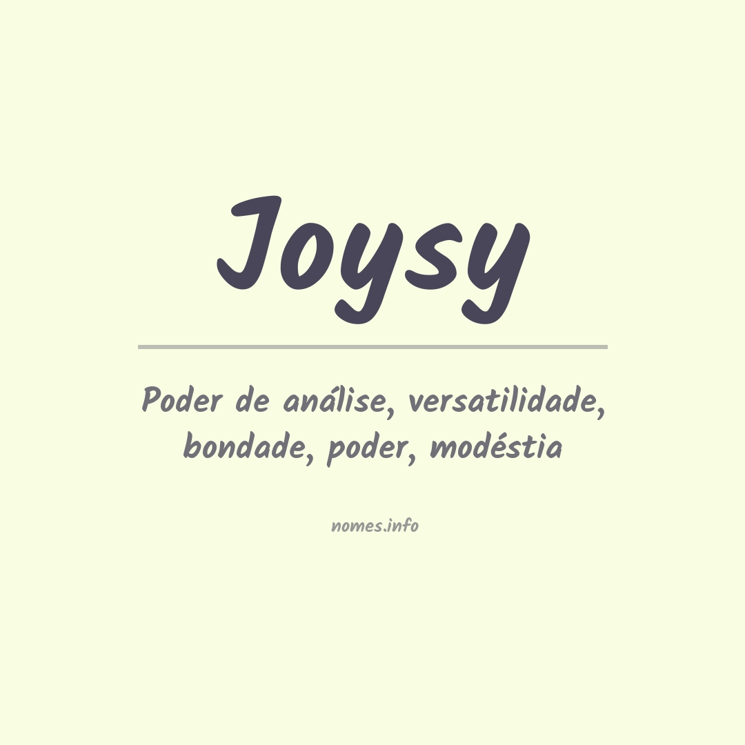 Significado do nome Joysy