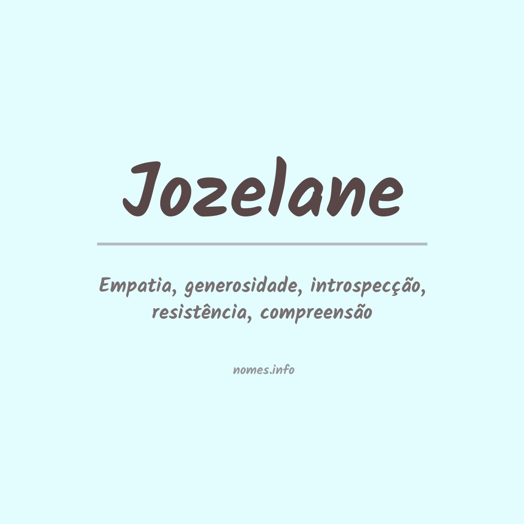Significado do nome Jozelane