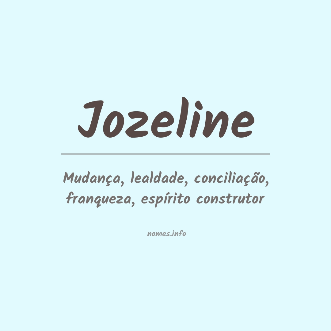 Significado do nome Jozeline