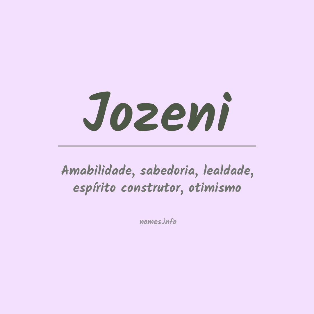 Significado do nome Jozeni