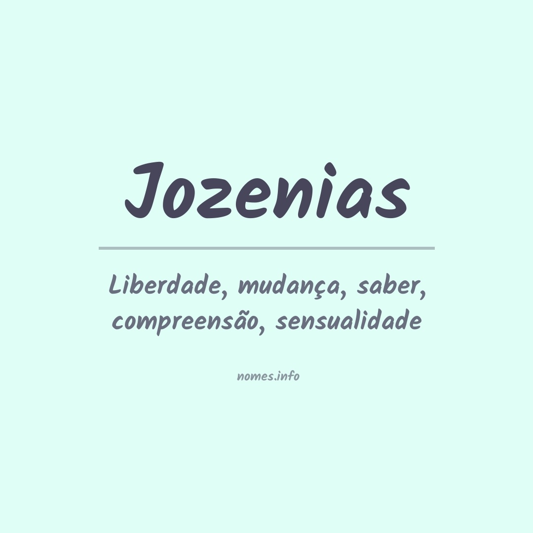 Significado do nome Jozenias