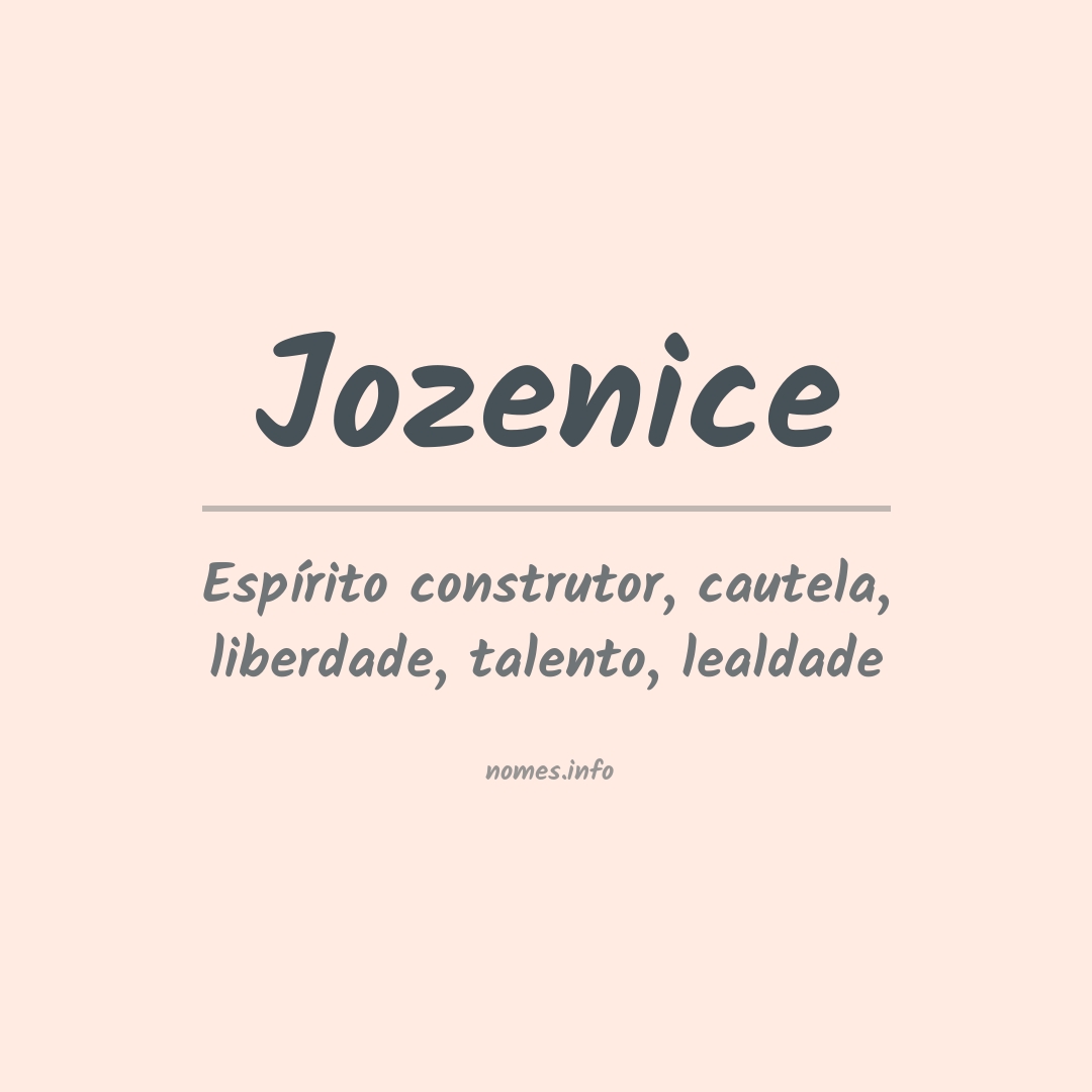 Significado do nome Jozenice