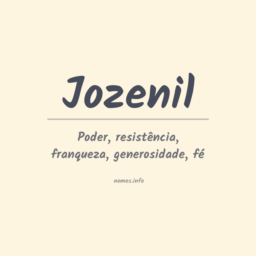 Significado do nome Jozenil