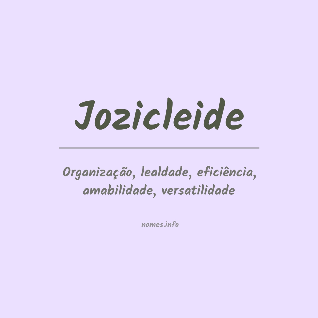 Significado do nome Jozicleide