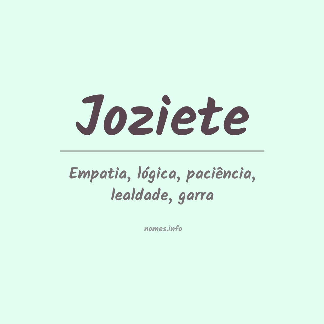 Significado do nome Joziete