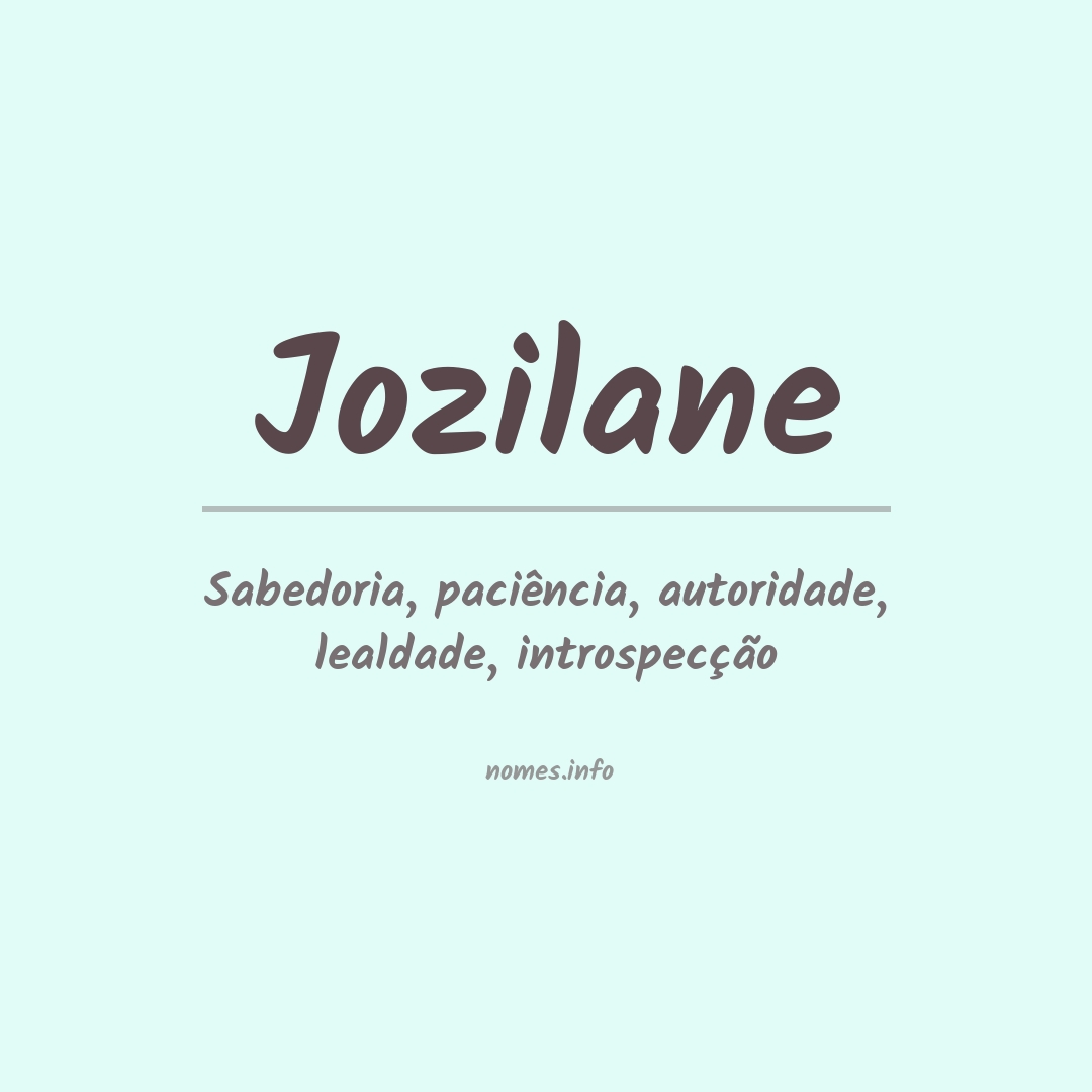 Significado do nome Jozilane