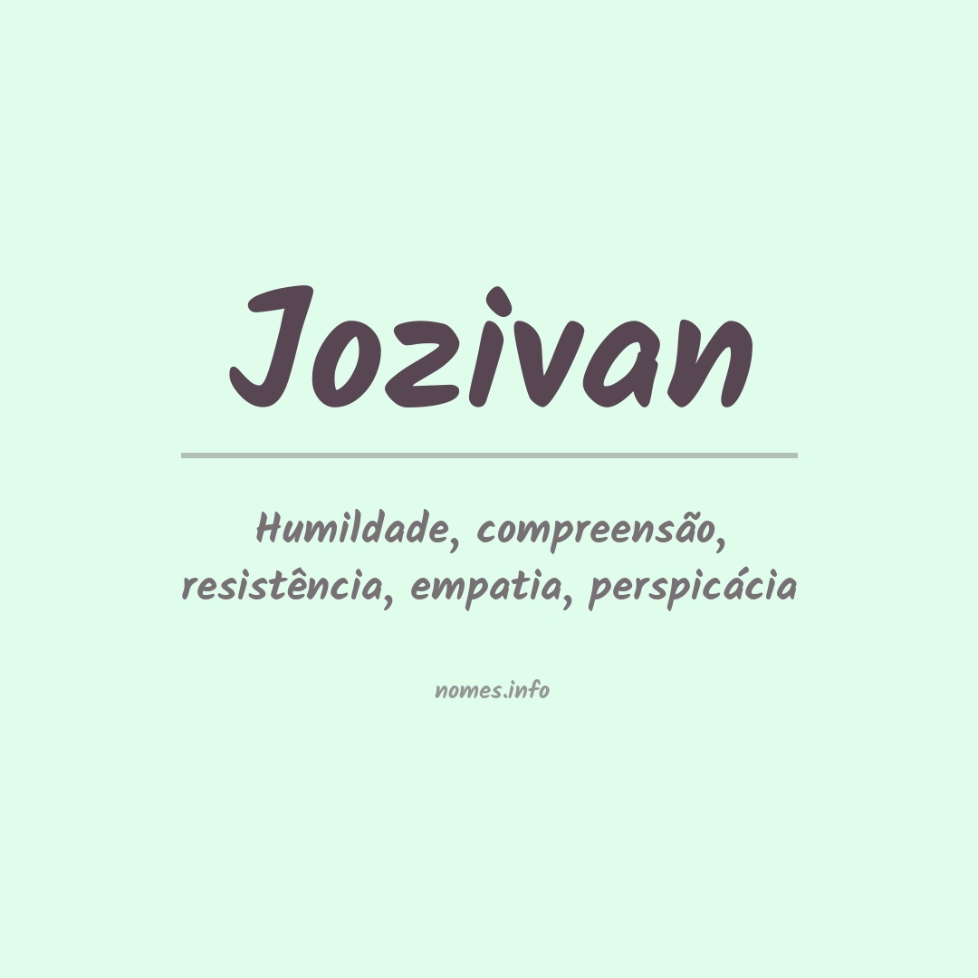 Significado do nome Jozivan