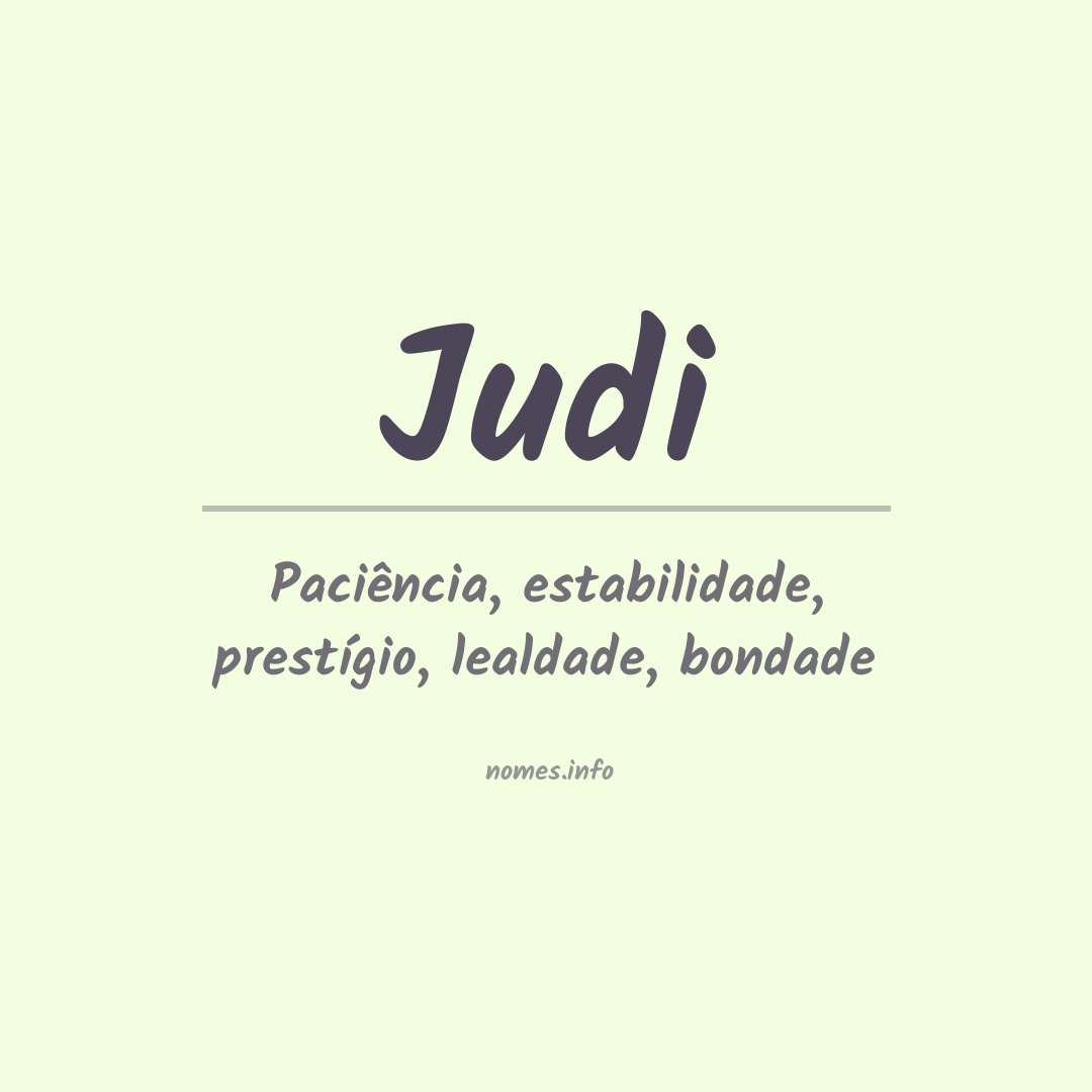 Significado do nome Judi