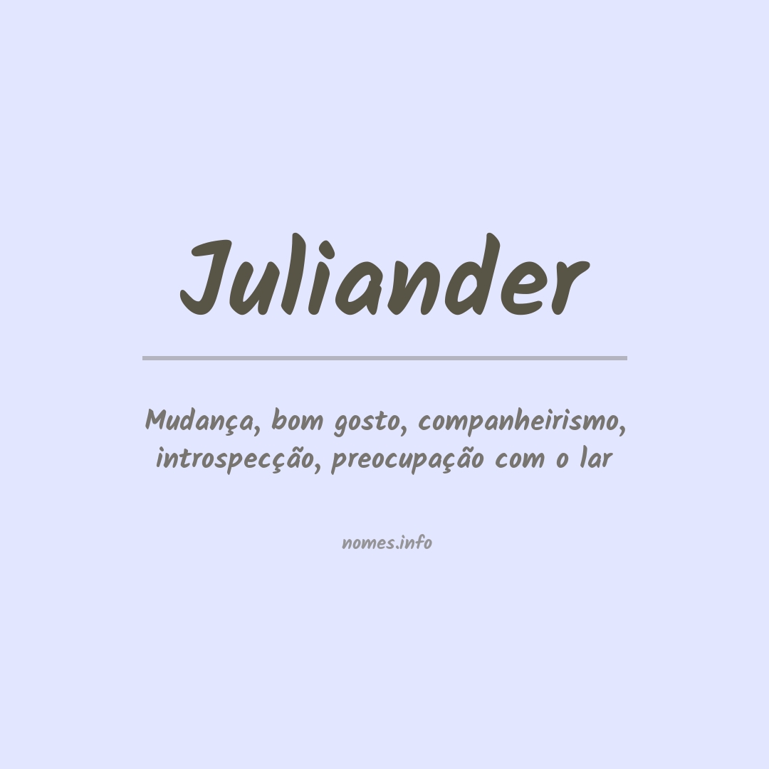 Significado do nome Juliander