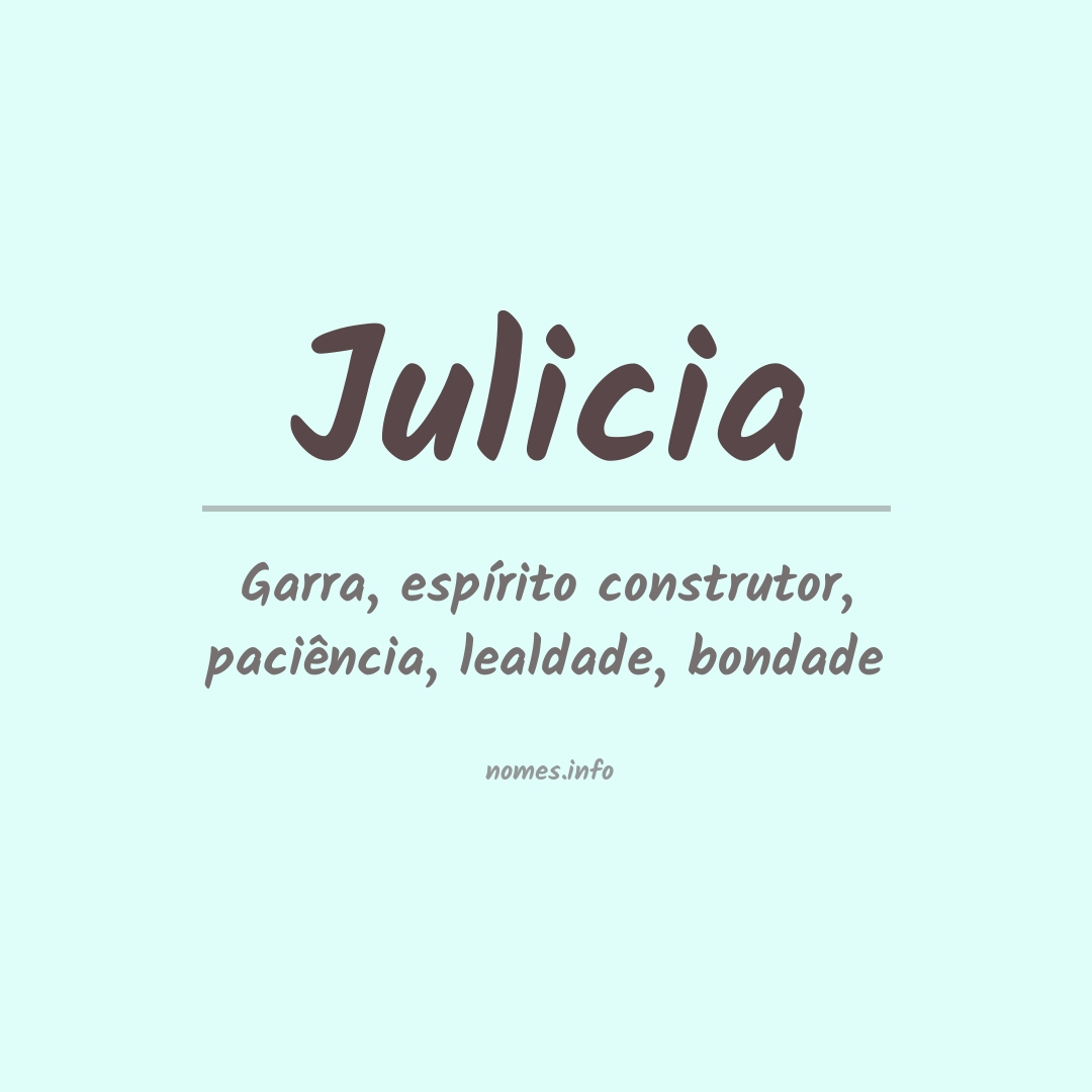 Significado do nome Julicia