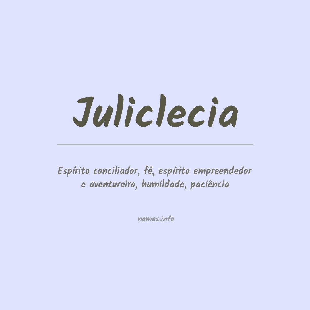 Significado do nome Juliclecia