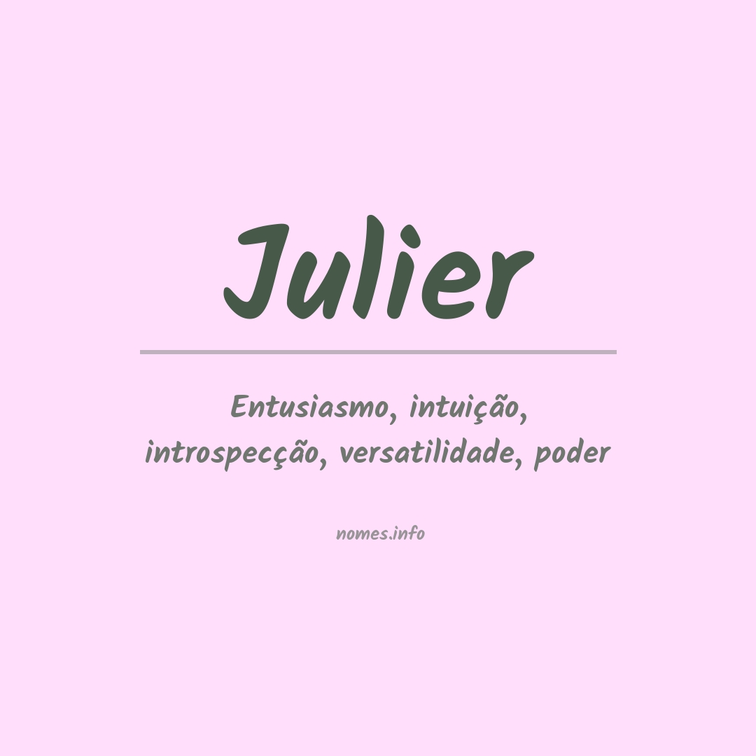 Significado do nome Julier