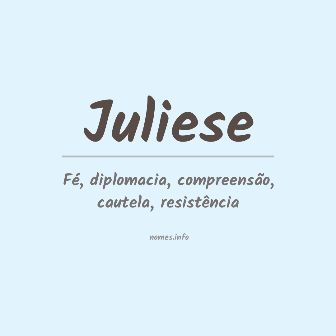 Significado do nome Juliese