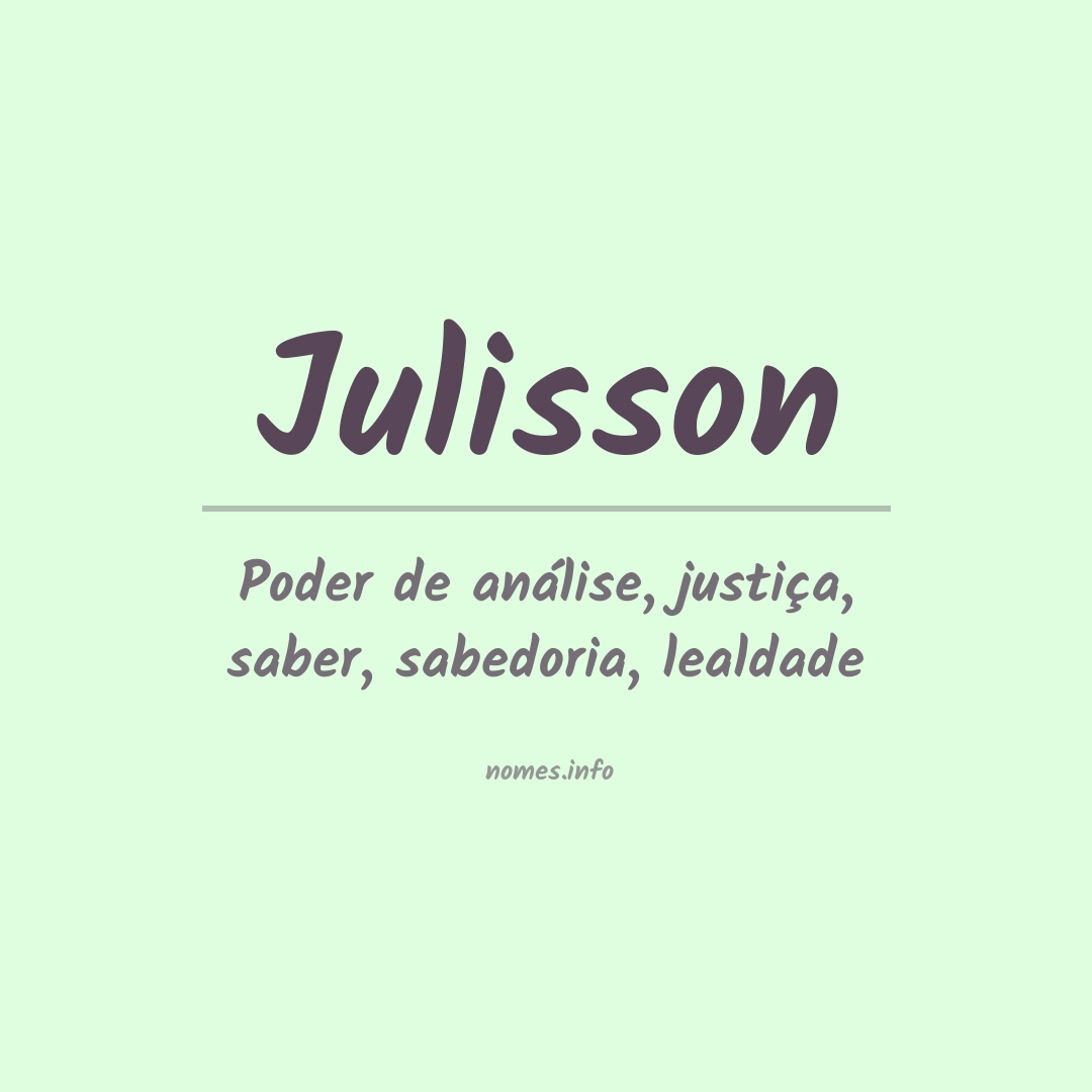 Significado do nome Julisson