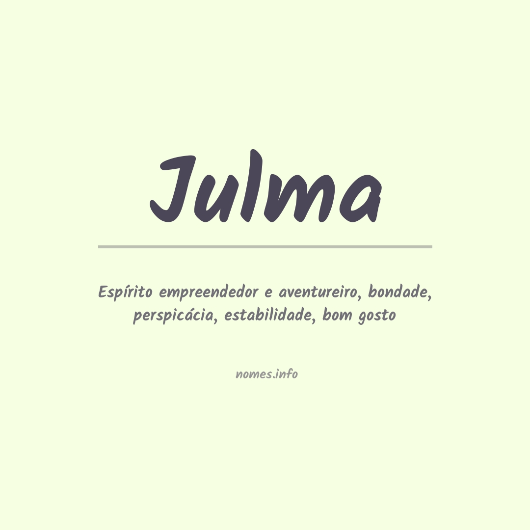 Significado do nome Julma