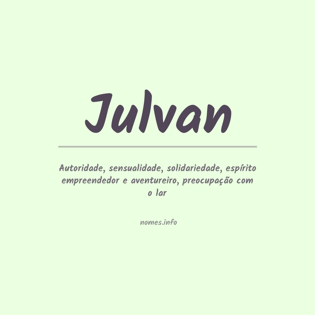 Significado do nome Julvan