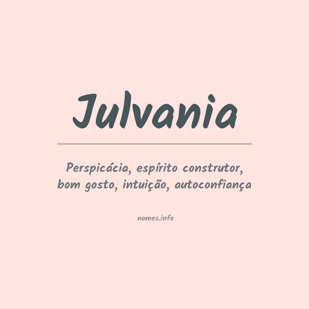 Significado do nome Julvania