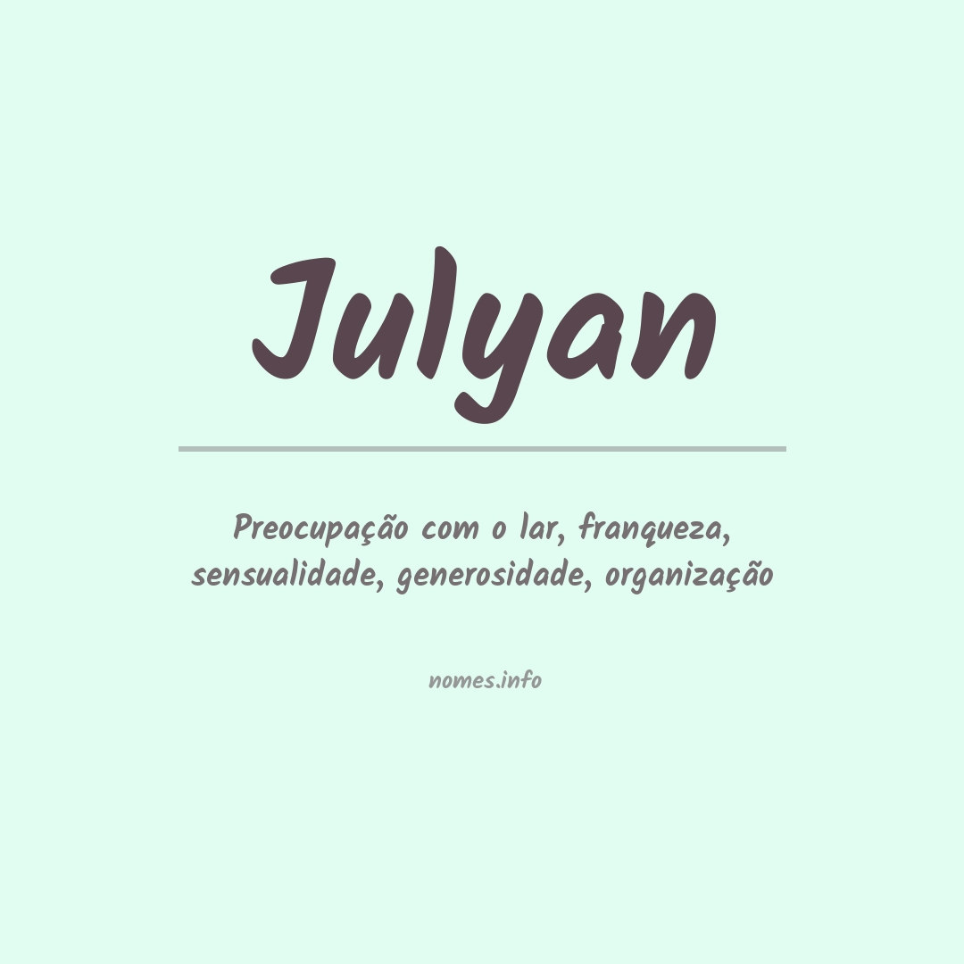 Significado do nome Julyan