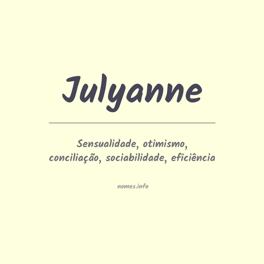 Significado do nome Julyanne