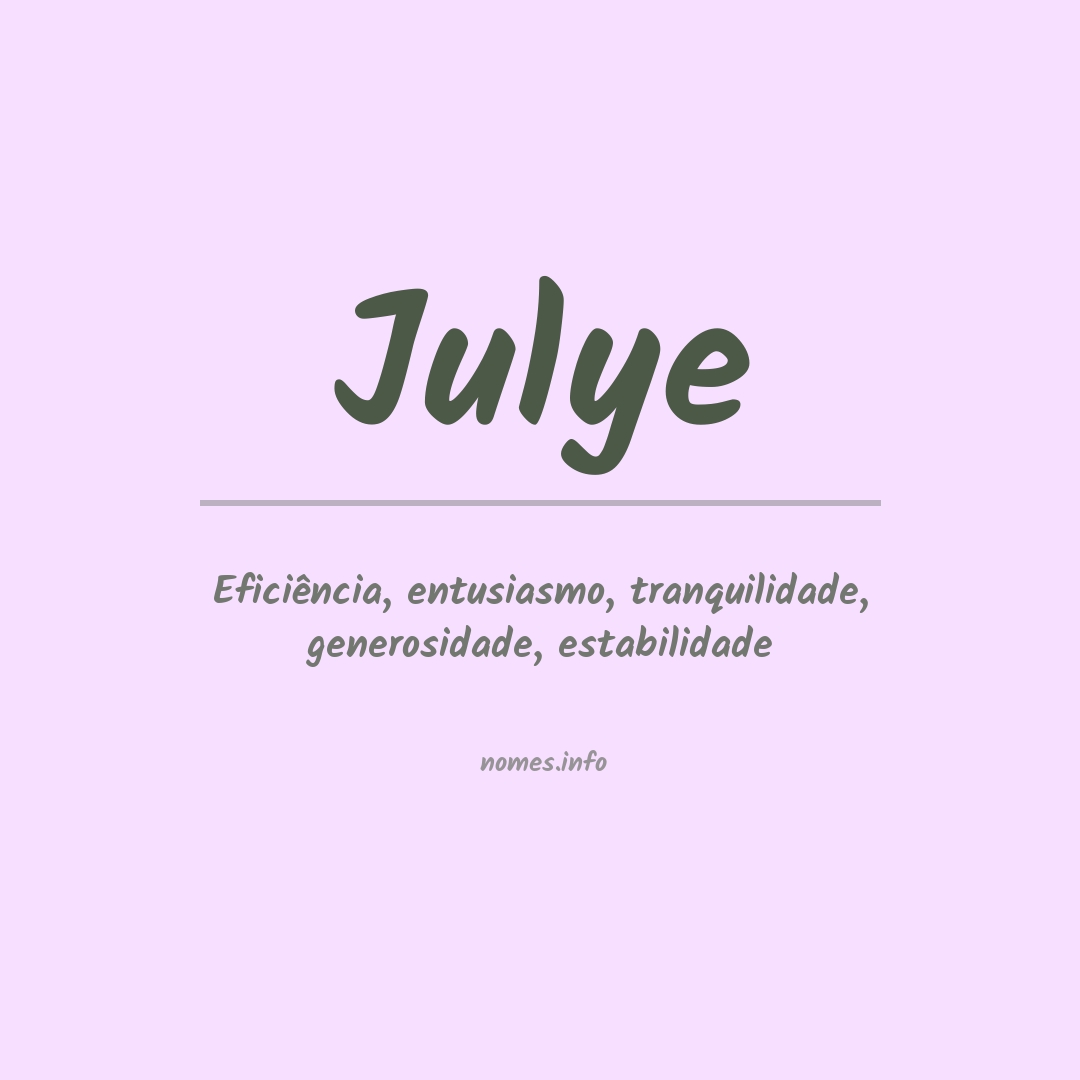 Significado do nome Julye