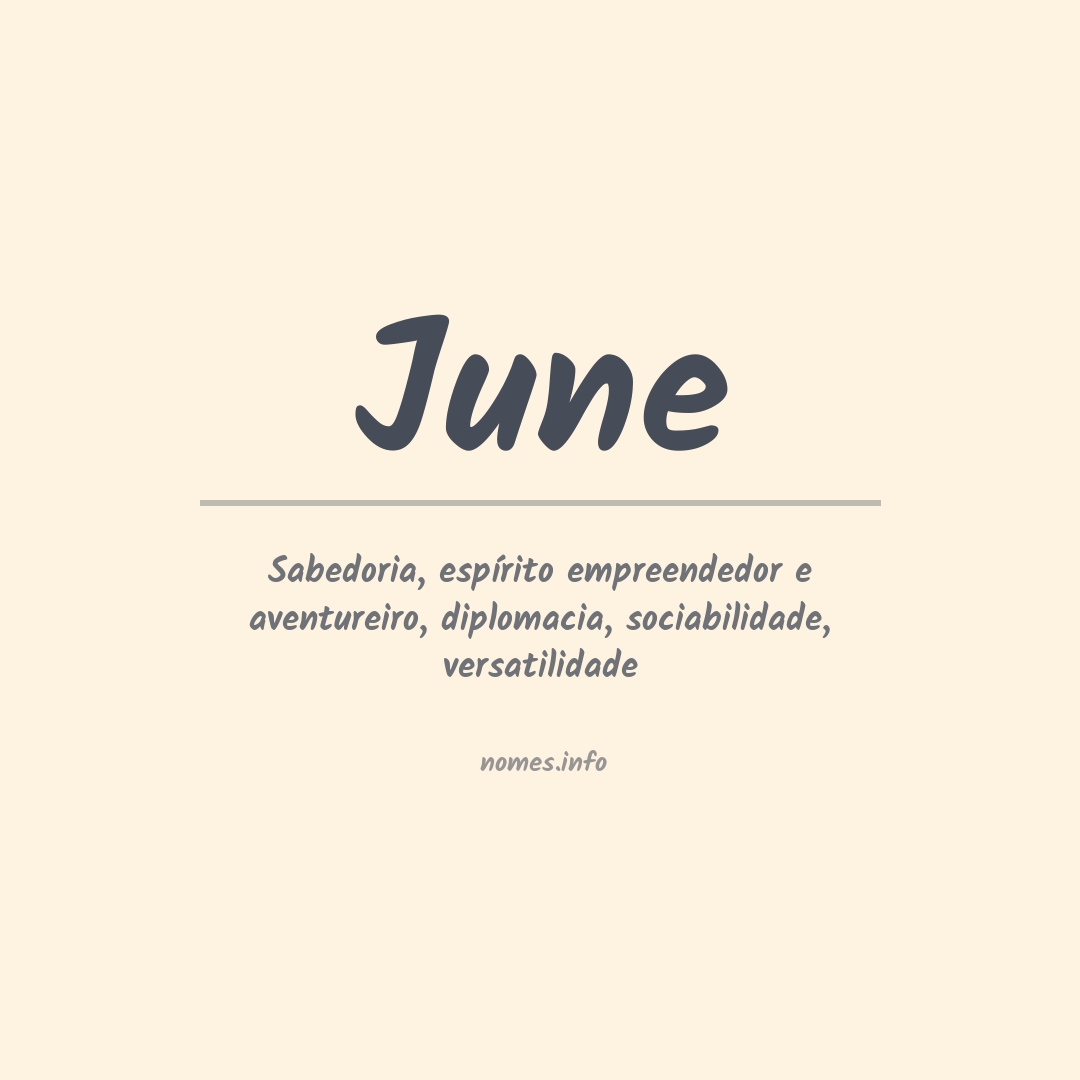 Significado do nome June
