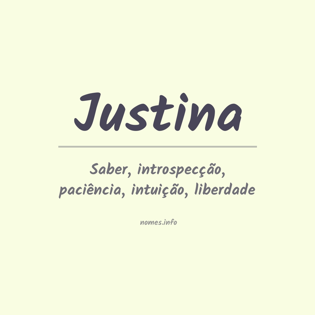 Significado do nome Justina