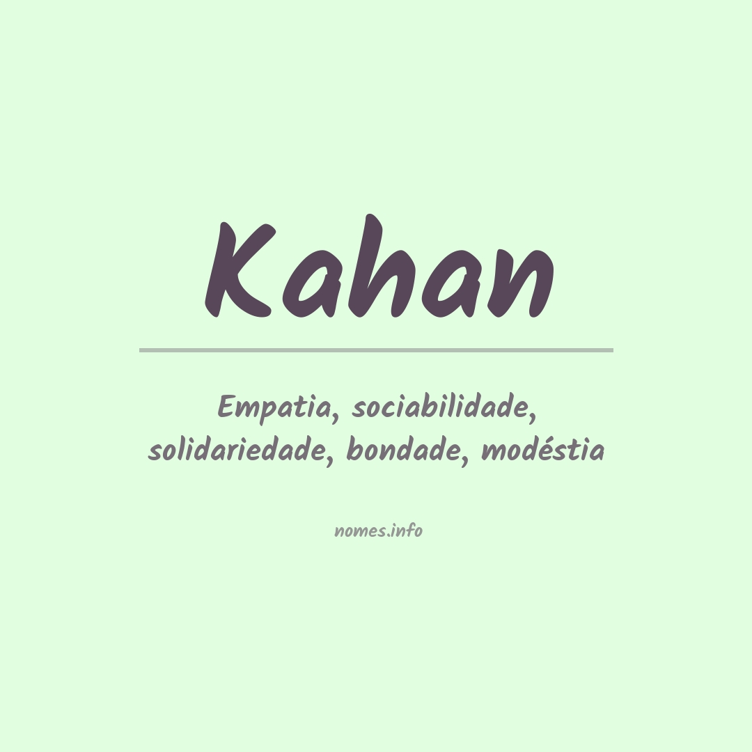 Significado do nome Kahan