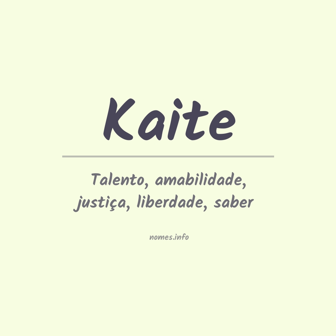 Significado do nome Kaite