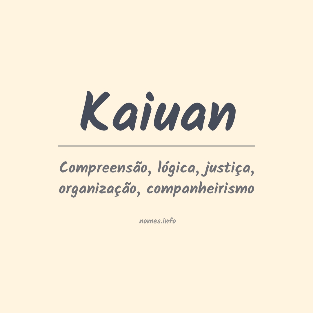 Significado do nome Kaiuan