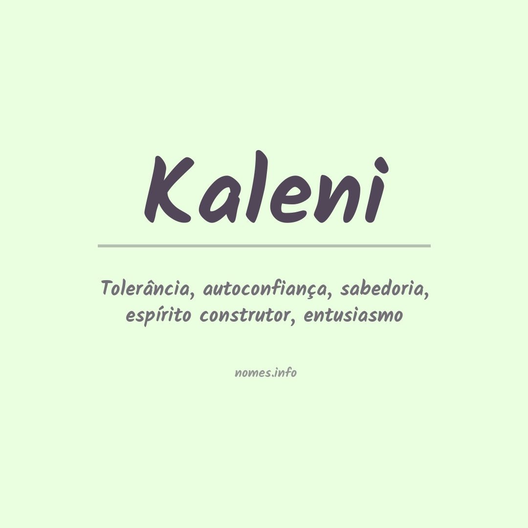 Significado do nome Kaleni