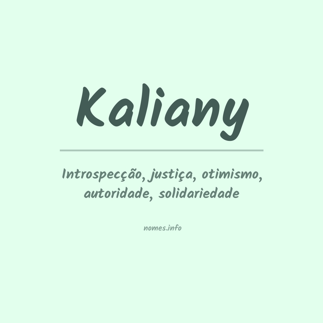 Significado do nome Kaliany