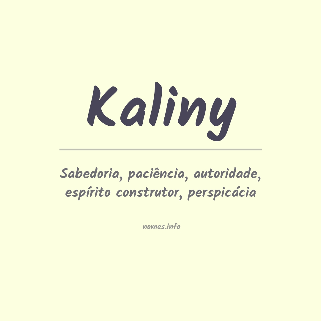 Significado do nome Kaliny