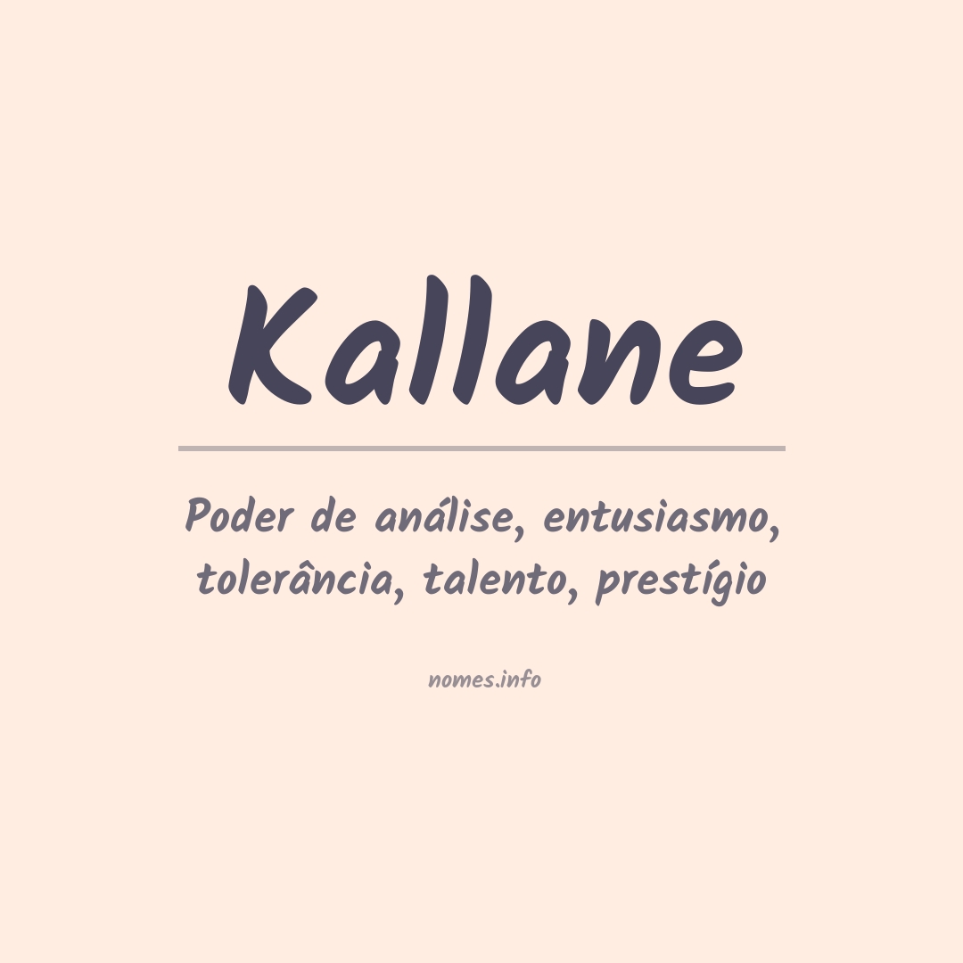 Significado do nome Kallane
