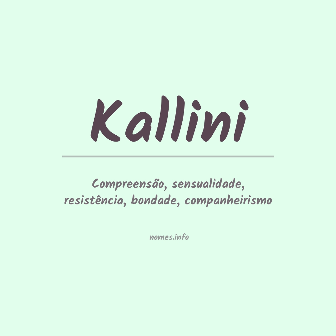 Significado do nome Kallini