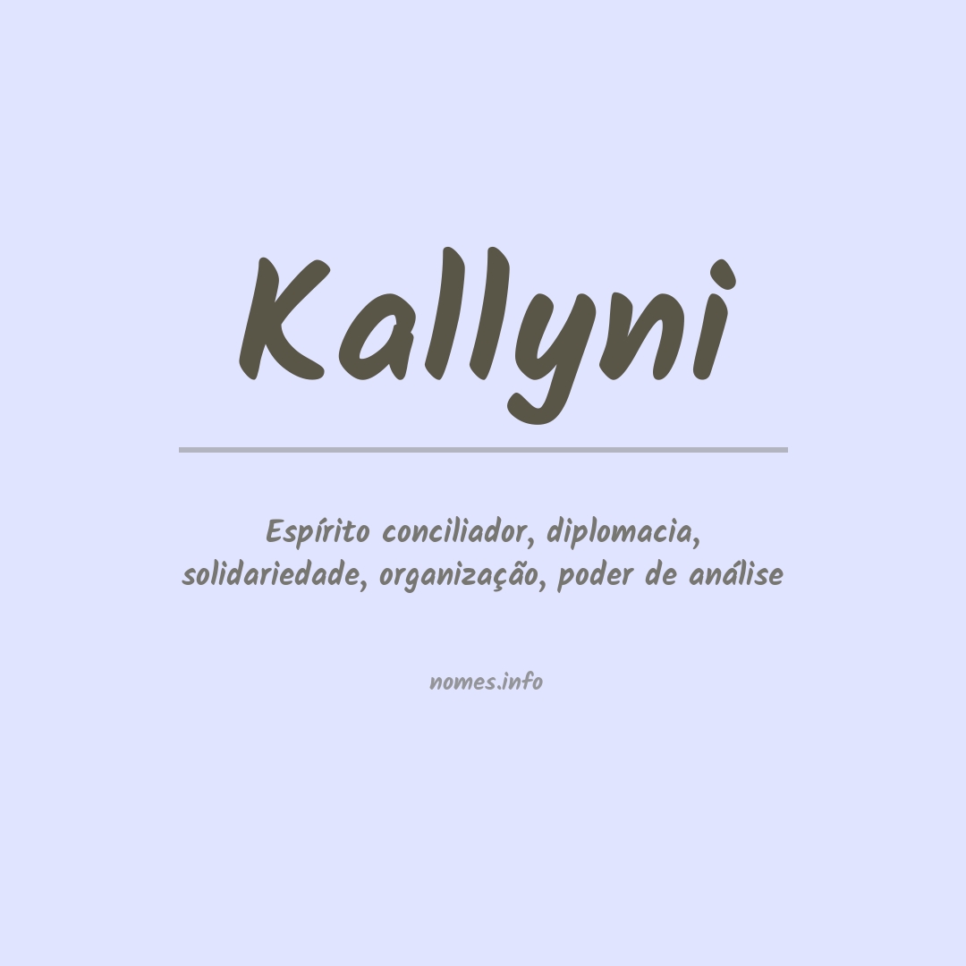 Significado do nome Kallyni