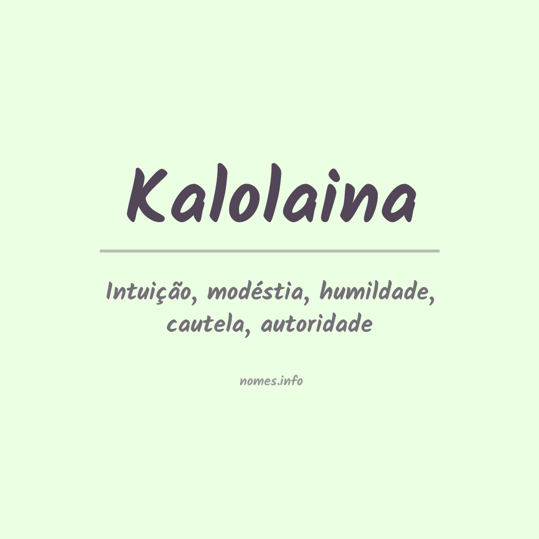 Significado do nome Kalolaina