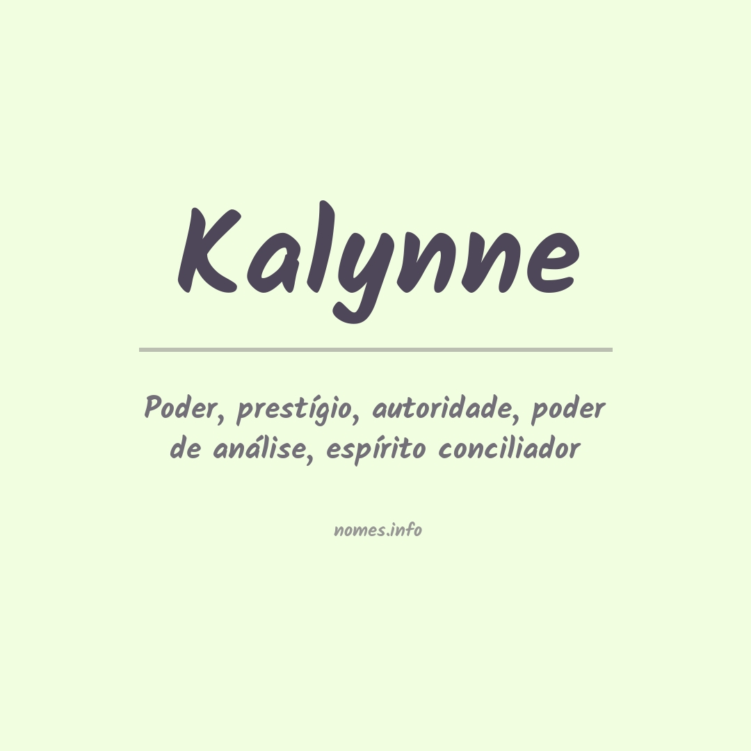 Significado do nome Kalynne